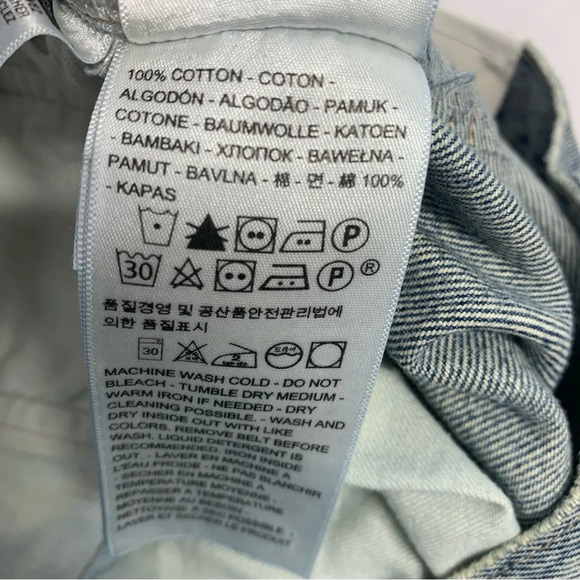 Levis Barrel Crop Jeans Woman 31 Relaxed Fit Embroidery Cut Out Made & Crafted - Picture 12 of 16